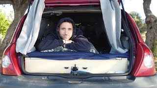 I Converted My Car Into A CamperVan With 100€ | Renault Clio | MicroCamper | DIY Camping Car