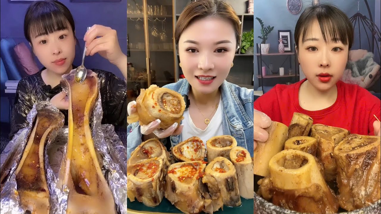 ASMR MUKBANG CHINA EAT BEEF BONE MARROW, THÁNH ĂN TUỶ XƯƠNG CAY, 吃牛骨髓, 골수를 먹다 #275