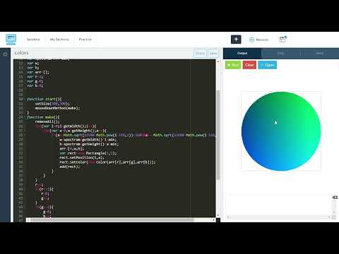 CodeHS programming project | spectrum of colors in circle