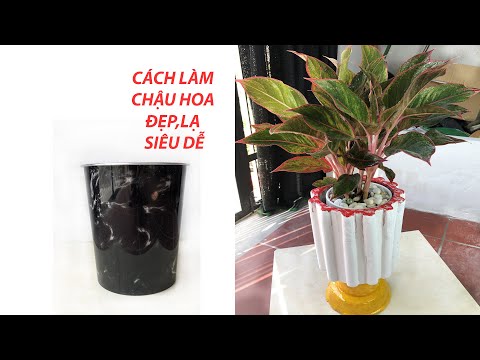Video Cách làm chậu hoa bằng xi măng từ thùng rác cũ hỏng... - youtube