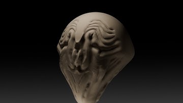 Alien head sculpt Zbrush Timelapse