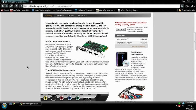 Configurer sa carte d'acquisition BlackMagic Intensity Pro sous Mac 