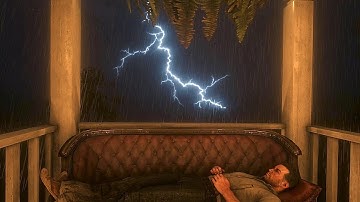 Sleeping On The Back Porch In A Thunderstorm | RDR2 ASMR