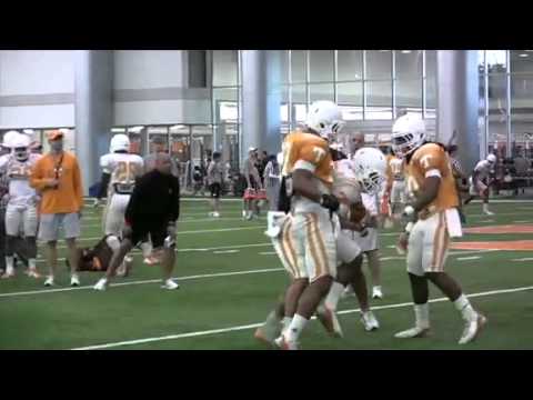 Evan Woodbery on the Vols' fifth practice of spring