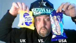 Product Review American Cadbury Mini Eggs VS. UK Cadbury Mini Eggs | Taste Test Comparison
