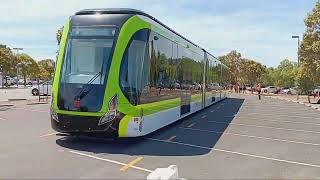CRRC Trackless Tram (Bi-Articulated bus) on demonstration to the City of Stirling Western Australia