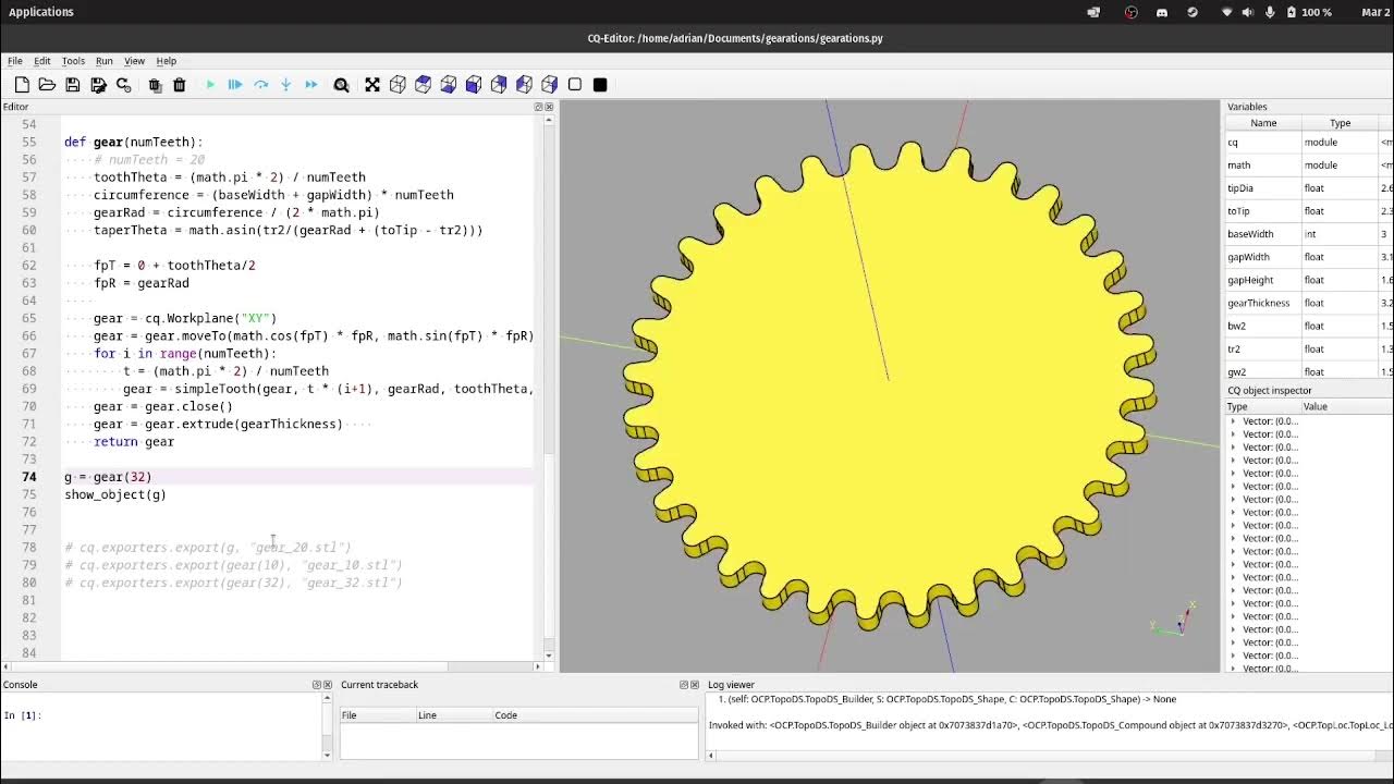 Creating toy gears with Python (demo) - YouTube