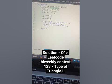Java Solution - Type of Triangle II - Leetcode biweekly contest 123.. # ...