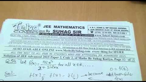 SOLUTIONS OF JEE ADVANCED 2015 PAPER 2 PHONE 07553200000, WWW.MATHSBYSUHAG.COM, WWW.TEKOCLASSES.COM