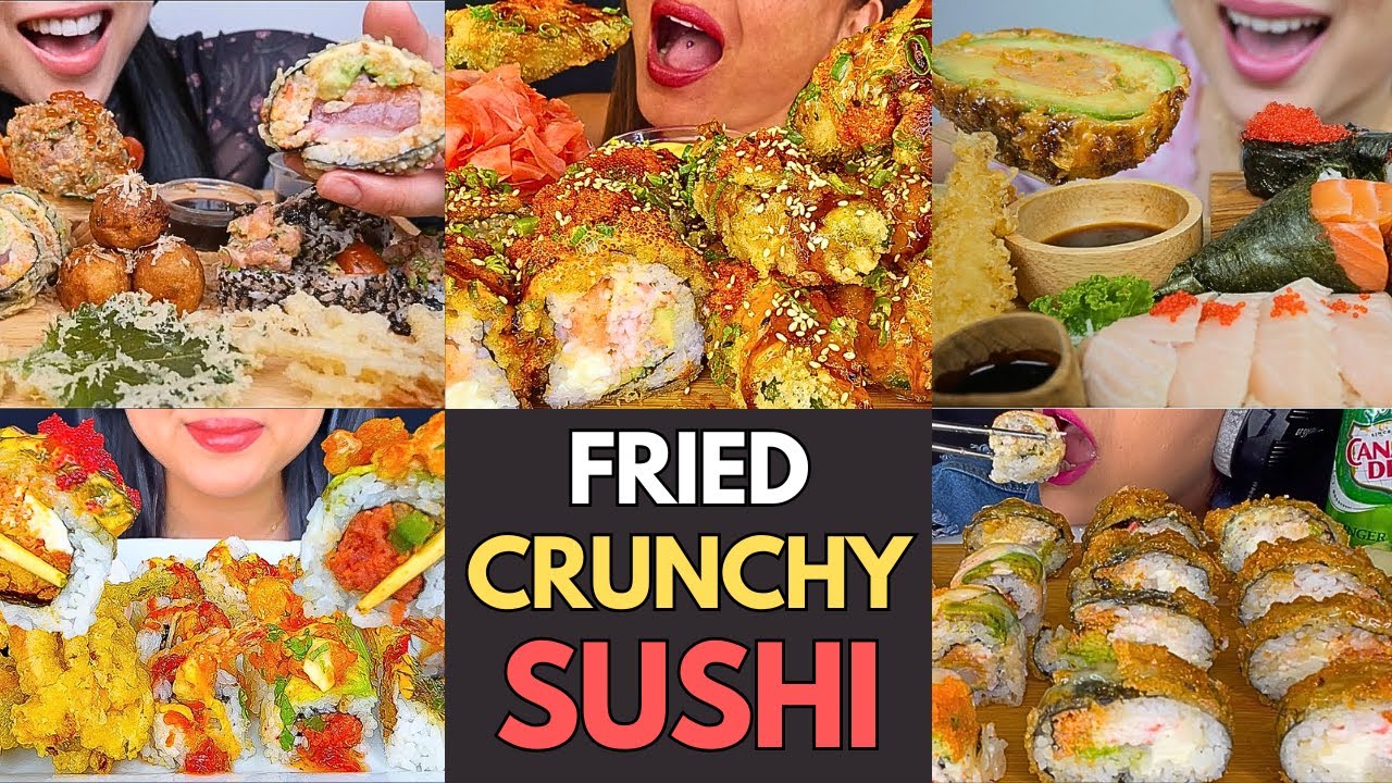 🍱✨🧡 Ultimate Fried Sushi Indulgence ASMR | CRUNCHY SUSHI MUKBANG COMPILATION 🧡✨🍱