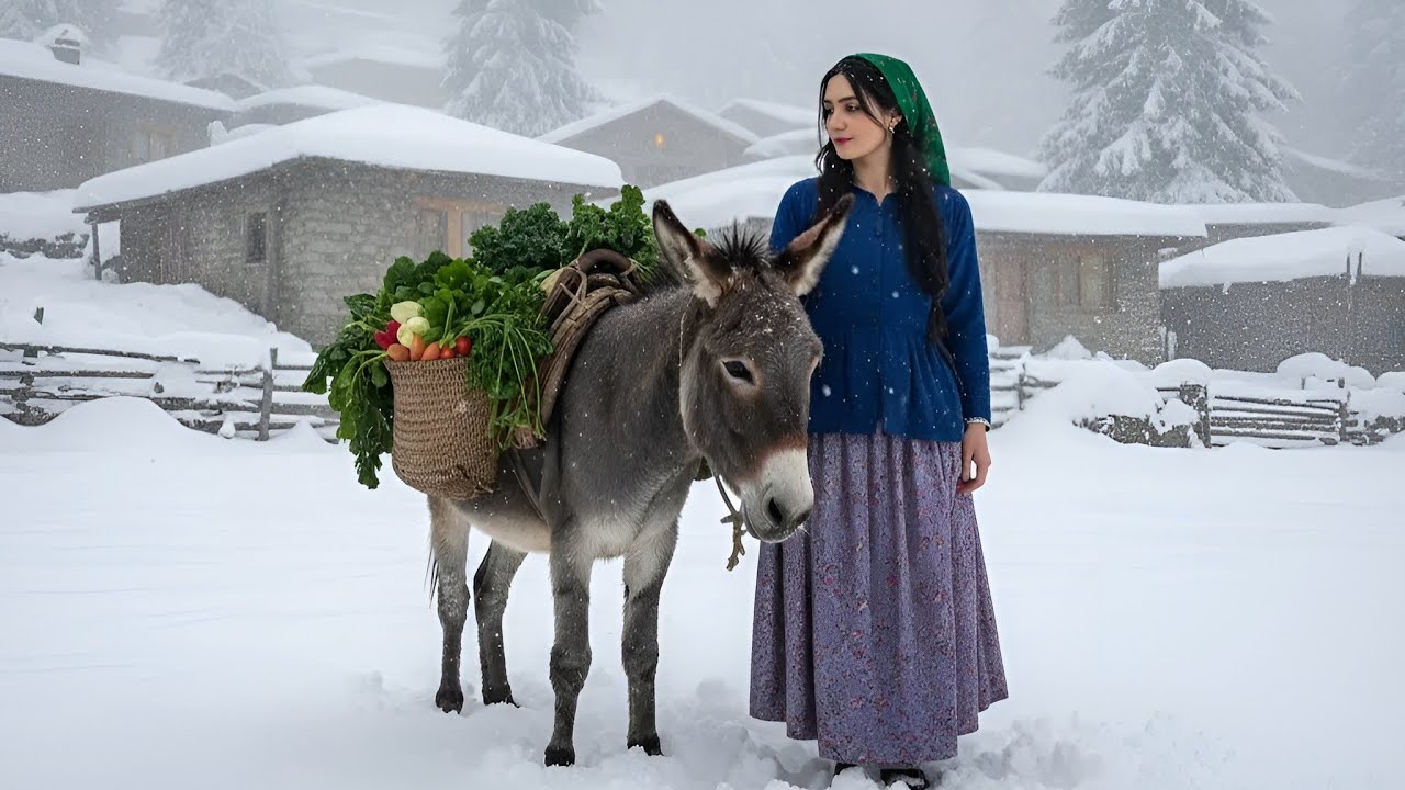 Выживание зимой в забытой горной деревне Ирана ❄️