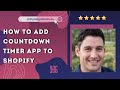 How to add Countdown Timer app to Shopify