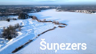 Lake Šuņu Daugavpils Latvia 4K Drone View.