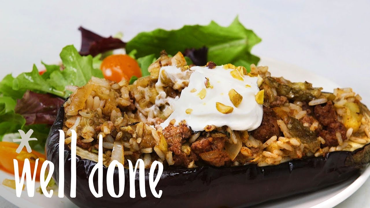 Lamb And Rice Stuffed Eggplant, The New & Improved Version Of A Stuffed