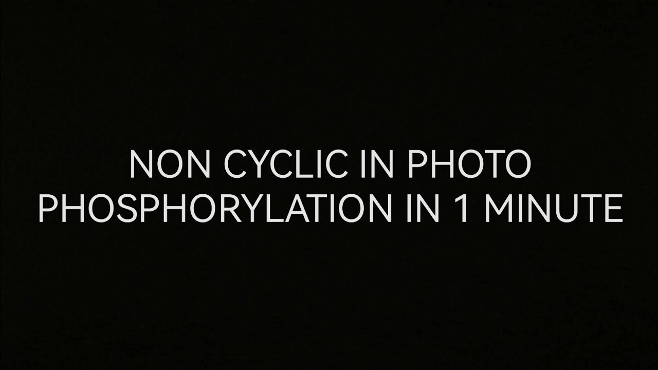 Trying to explain  Non cyclic photo phosphorylation in 1 minute