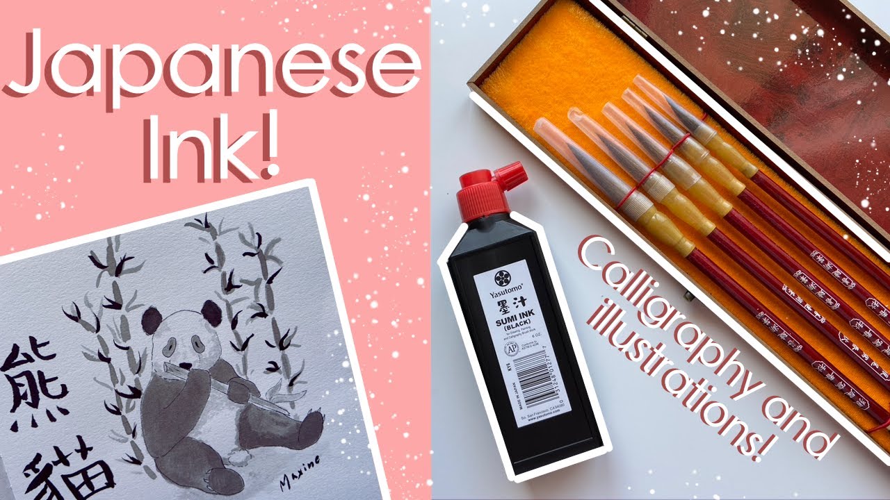 Playing Around With Japanese Ink! 🇯🇵🖋- Calligraphy and illustrations❤️