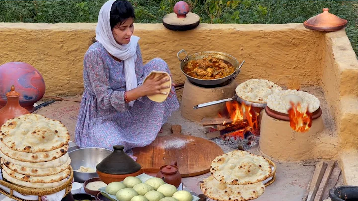 Cooking BUTTER CHICKEN Karahi with TAWA NAAN without Tandoor in Village Il thumbnail