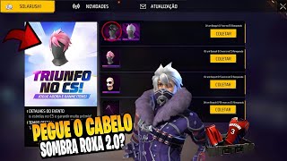 BOA!! PEGUE O CABELO SOMBRA ROXA? CONJUNTO DUNK MASTER GRÁTIS E EVENTOS DA ATUALIZAÇÃO - FREE FIRE