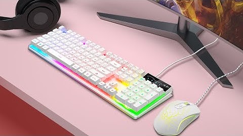 Gaming Keyboard and Mouse Combo, K1 RGB LED Backlit Keyboard with 104 Key for PC/LaptopWhite #viral