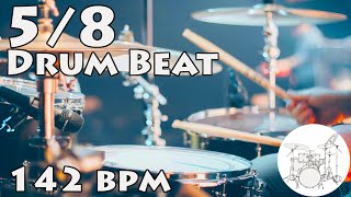 Video thumbnail of "Play along Drums | 5/8 Beat 142 bpm"