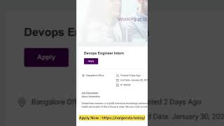 Hiring Fresher Devops Engineer Intern, Graduate Engineer Trainee,Associate cloud support engineer.