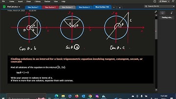 5.5.b Finding solutions in an interval for a trig eq  with tangent, cotangent, secant, or cosecant
