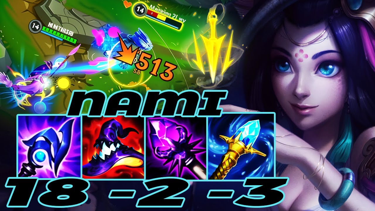 WILD RIFT NAMI ADC GAMEPLAY | 18 -2 -3 MVP | NAMI BUILD RUNES