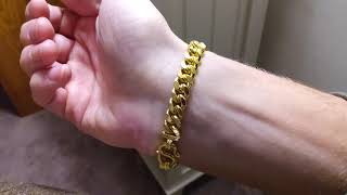 8.5mm 24k Solid Gold Cuban Link Bracelet - 9999 Gold Jewelry