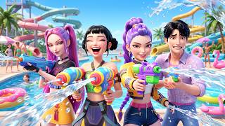 HUNTRIX vs JINU Water Gun WAR?! 💦🔫😱 [KPop Demon Hunters] | Official Music Video