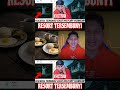 menu makan tiba tiba ada di meja resort tersembunyi