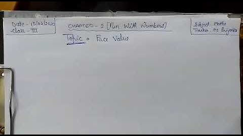 Mrs. Priyanka kala Class-3  Maths Chapter-2 (Fun with numbers) Topic - FACE VALUE