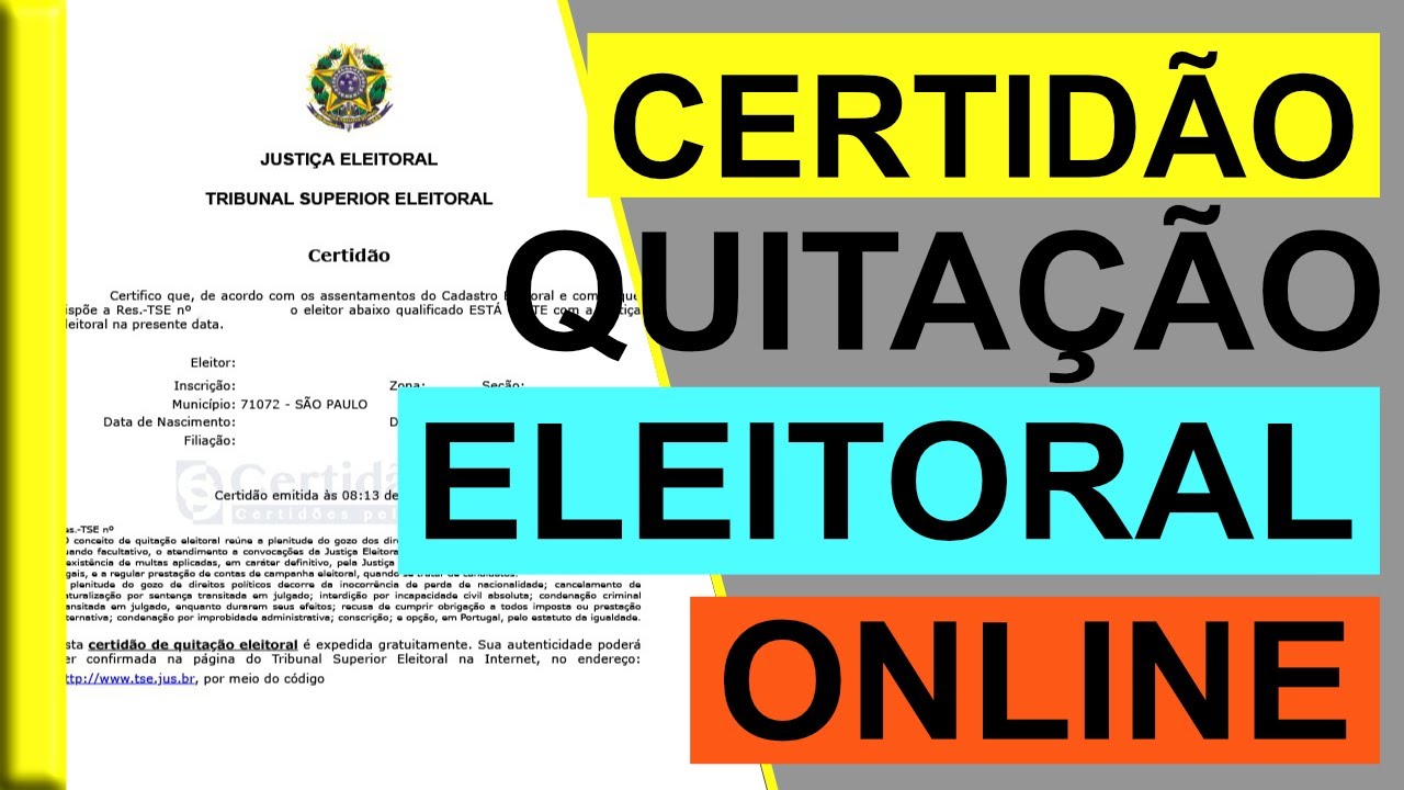COMO TIRAR A CERTIDÃO DE QUITAÇÃO ELEITORAL (ONLINE) - MULTA - LOCAL DE ...