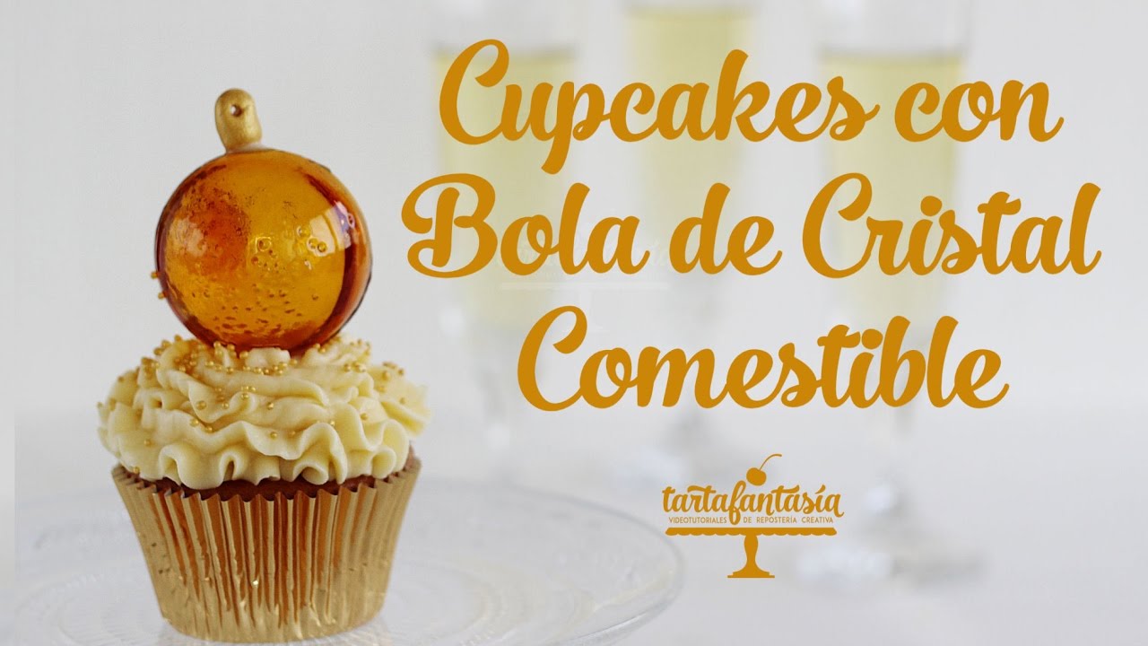 Cupcakes de Navidad con Bola de Cristal Comestible