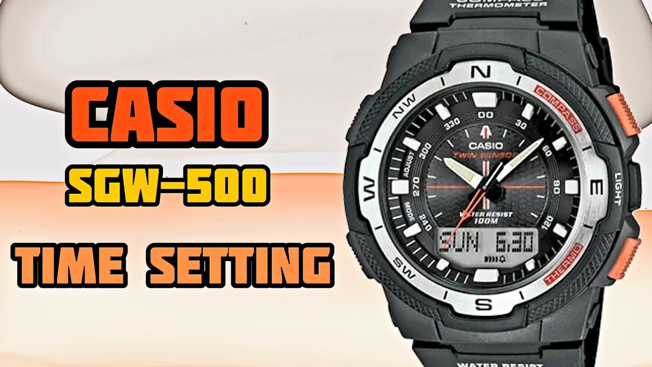 How To Setting Time a Casio SGW-500 Watch | | Watch Repair Channel YouTube