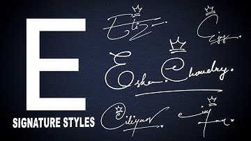 E signature Styles | Signature for my Name Start with E | Signature of E