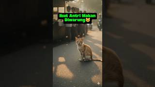 Kucing Jalanan Ikut Antri di Warung