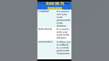 Oracle SQL TCL Commands | SQL most asked question in an interview#oracle#sql #shortvideo#shortvideo