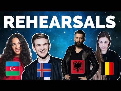 Eurovision 2018 - Azerbaijan, Iceland, Albania & Belgium Rehearsal (Press Center)