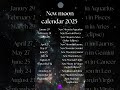 New Moon Calendar 2025 🌑 | Zodiac & Horoscope Guide