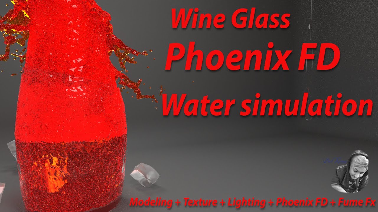 Wine Glass With #Phoenix FD Water simulation | Modeling + Lighting ...