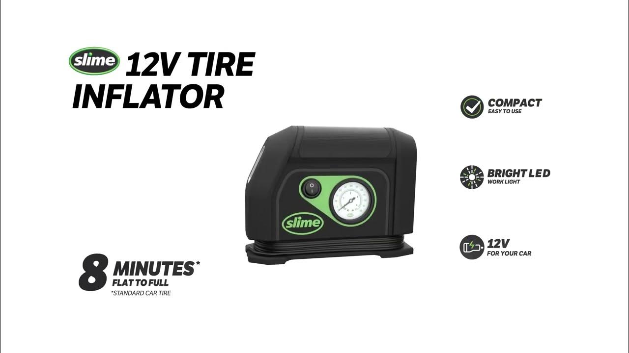 Slime 12 Volt Tire Inflator with Gauge and Light