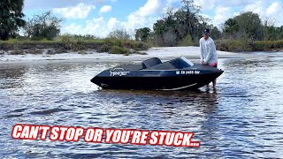 Our Supercharged Mini Jet Boats Could BARELY Make It!!! (EXTREMELY SHALLOW/Gators Everywhere!)