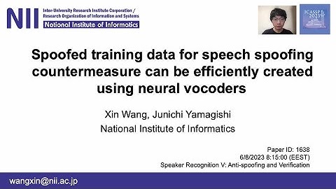 Training data for speech spoofing countermeasure can be efficiently created using neural vocoders