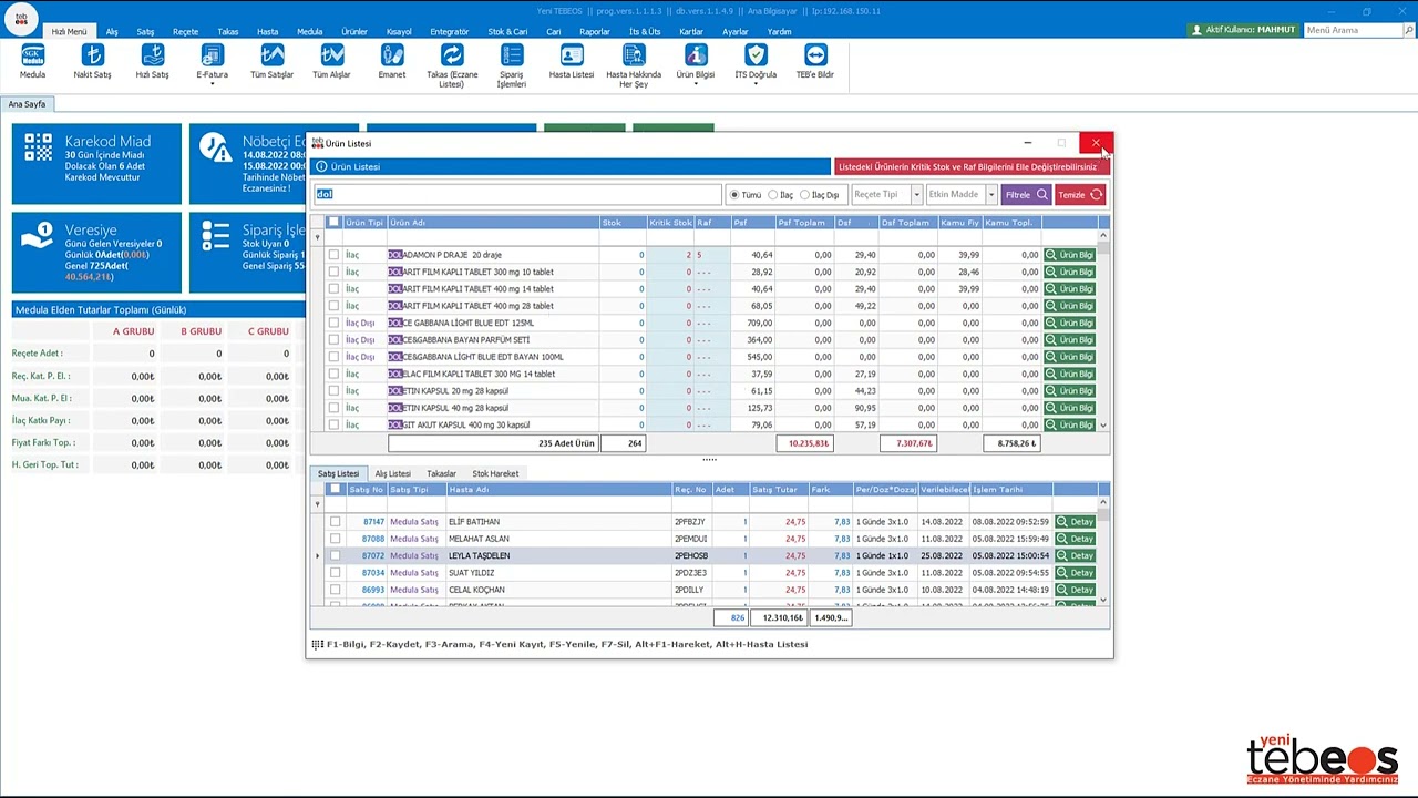 Ürün Bilgi ve Ürün Listeleme