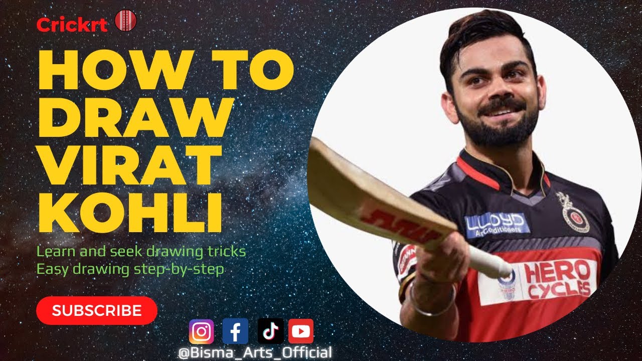 Virat Kohli drawing tutorial easy drawing of Virat Kohli step by step
