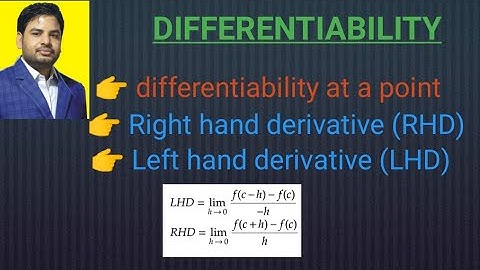 Differentiability of function at a point|Concept of differentiability|Class 12| IIT JEE|NDA