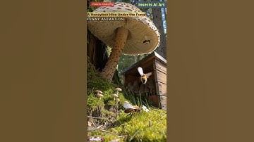 Honeybee Hive Under the Fungi | Insects AI Art | 01