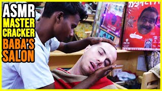 *EXTREMELY LOUD* neck ear CRACKING by MASTER CRACKER inside 💛 COSMIC SALON 💛 ASMR BARBER