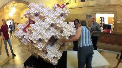 Time-Lapse Video of 3-D Art Made From Thousands of Business Cards