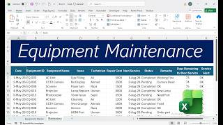 Equipment Maintenance Tracker in Excel 😱 Repair &amp; Service Management System